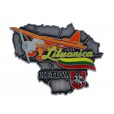 Metal Magnet Lithuania Map Outline with Lituanica 1933 Airplane
